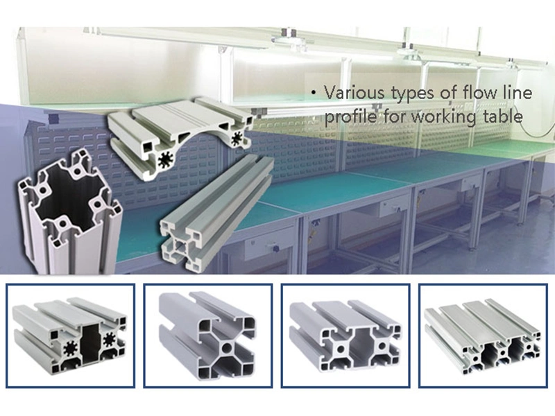 Customized Industrial 6061/6063 T-Slot Anodized/Powder Coating Aluminum Extrusion Profiles